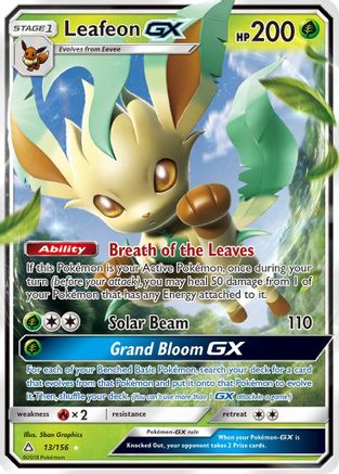 Leafeon GX 013/156 [SM  Ultra Prism]  - Holofoil