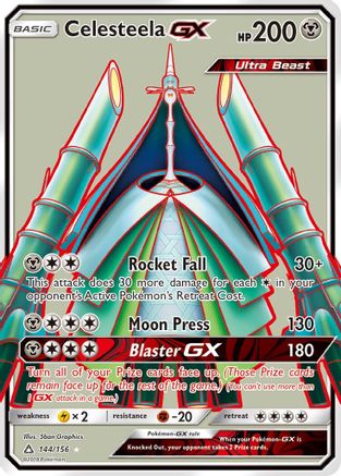 Celesteela GX (Full Art) 144/156 [SM  Ultra Prism]  - Holofoil