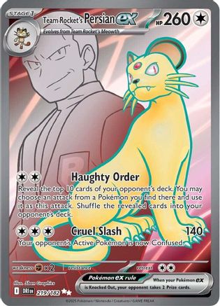 Team Rocket's Persian ex 219/182 [SV10 Destined Rivals]  - Holofoil
