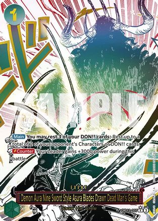 Demon Aura Nine Sword Style Asura Blades Drawn Dead Man's Game (Alternate Art) (OP12-037)  [Legacy of the Master] Foil