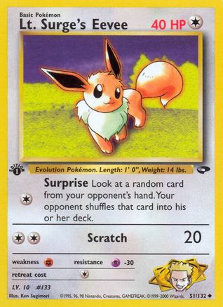 Lt. Surge's Eevee 051/132 [Gym Challenge]  - 1st Edition