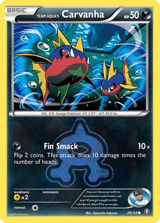 Team Aqua's Carvanha 020/34 [Double Crisis]  - Reverse Holofoil